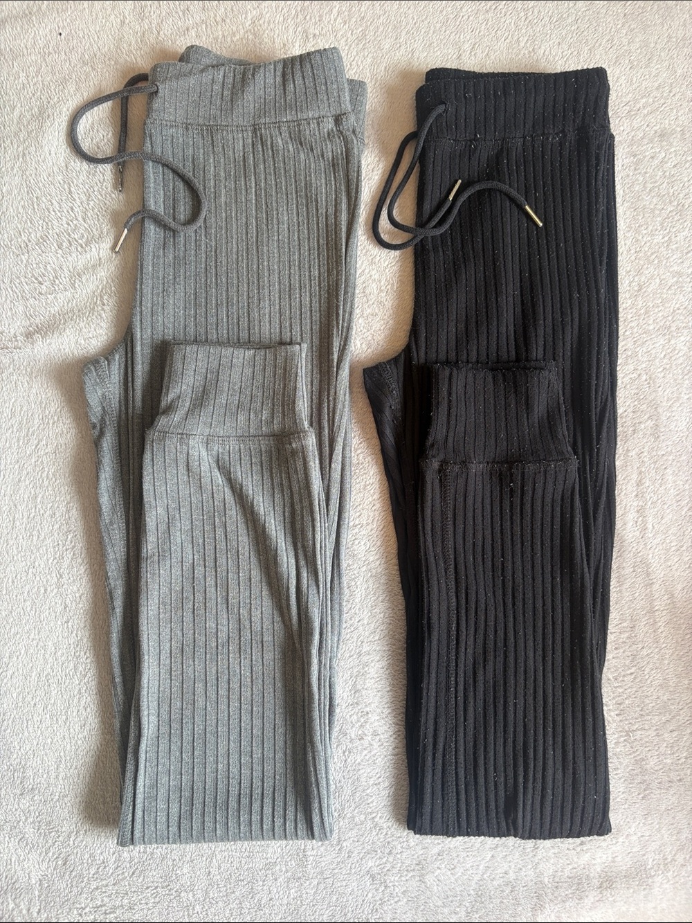 Urban Outfitters Ribbed Leggings Set - Gray & Black